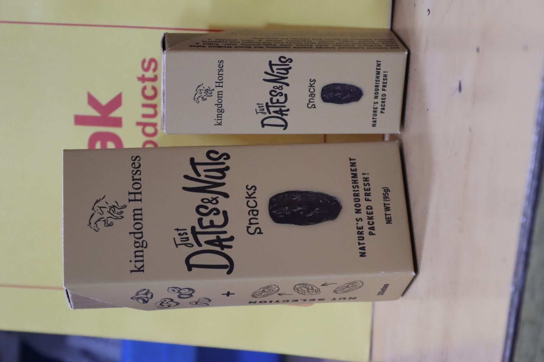 Product boxes at exhibition